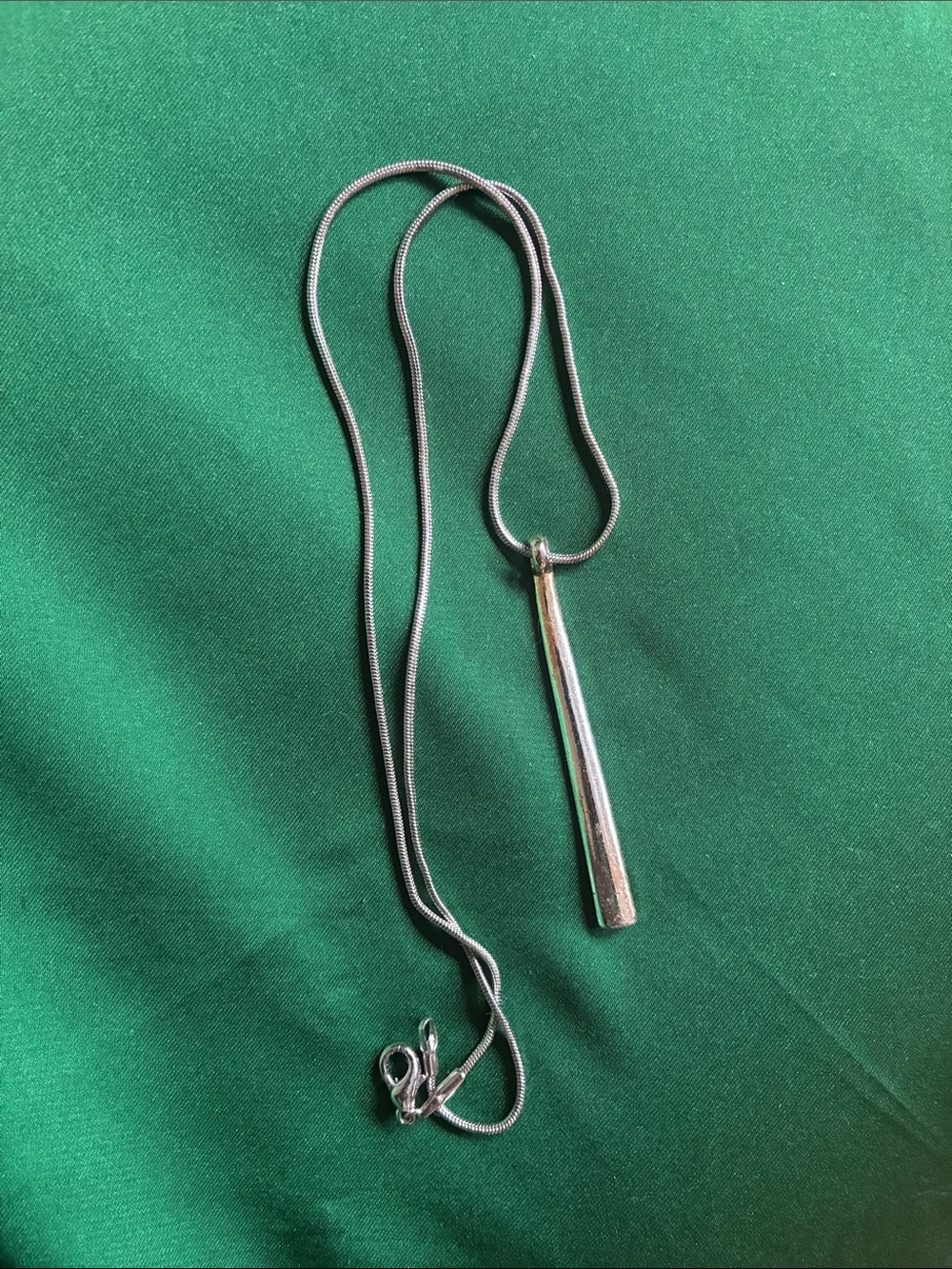 Minimalist Silver Bar Pendant Necklace